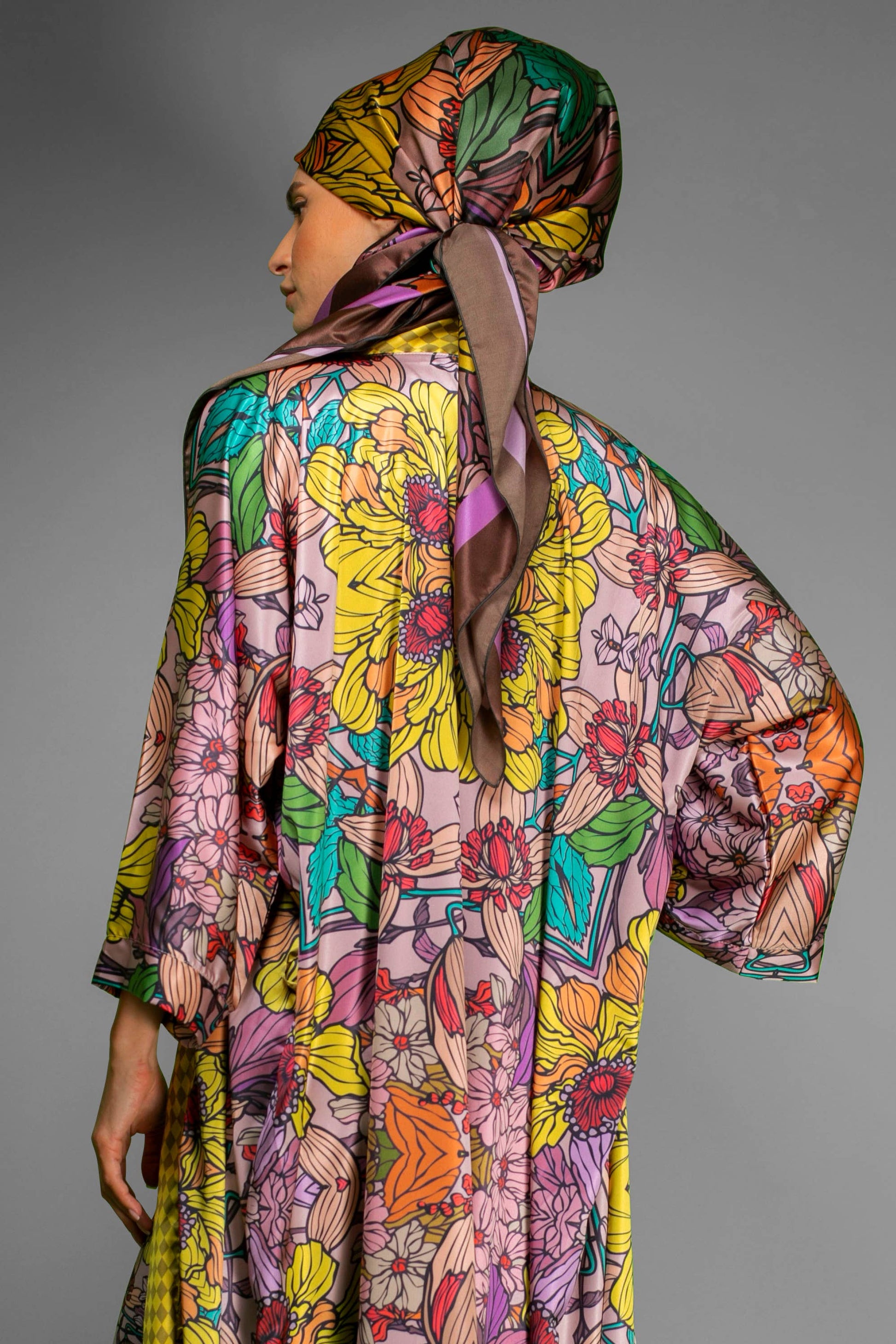 Floral Satin Kimono