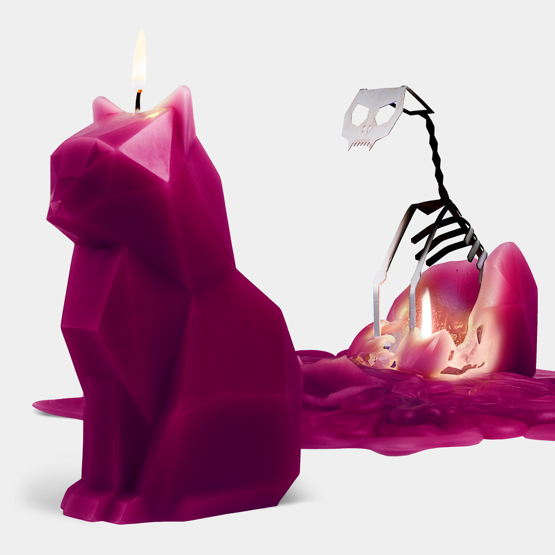 PyroPet Kisa Cat Skeleton Candle