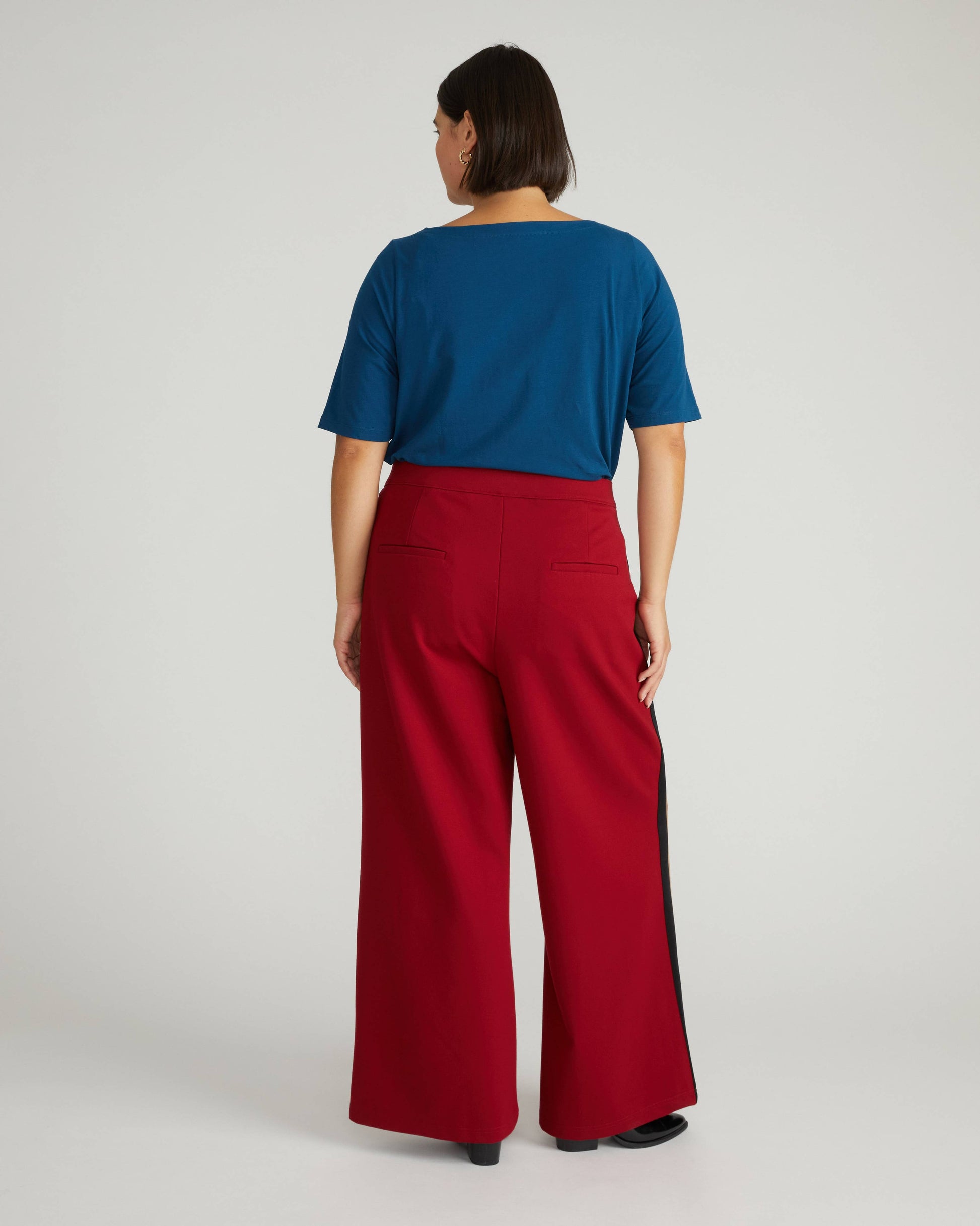 Stephanie Wide Leg Stripe Ponte Pants