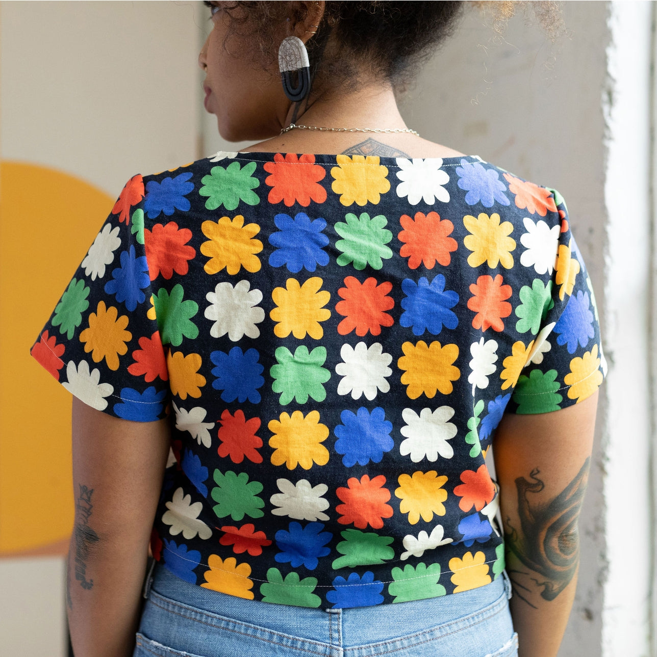 Abstract Floral Crop Top
