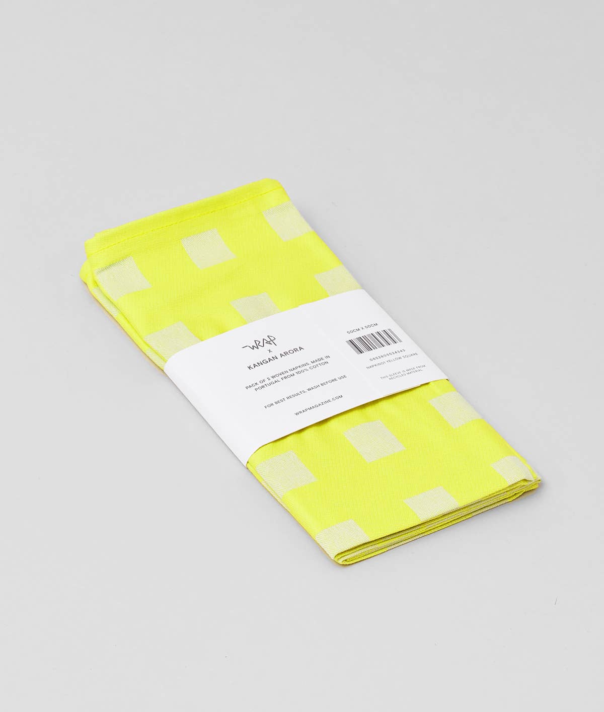 Squares Yellow/Soft Aqua Napkin Set