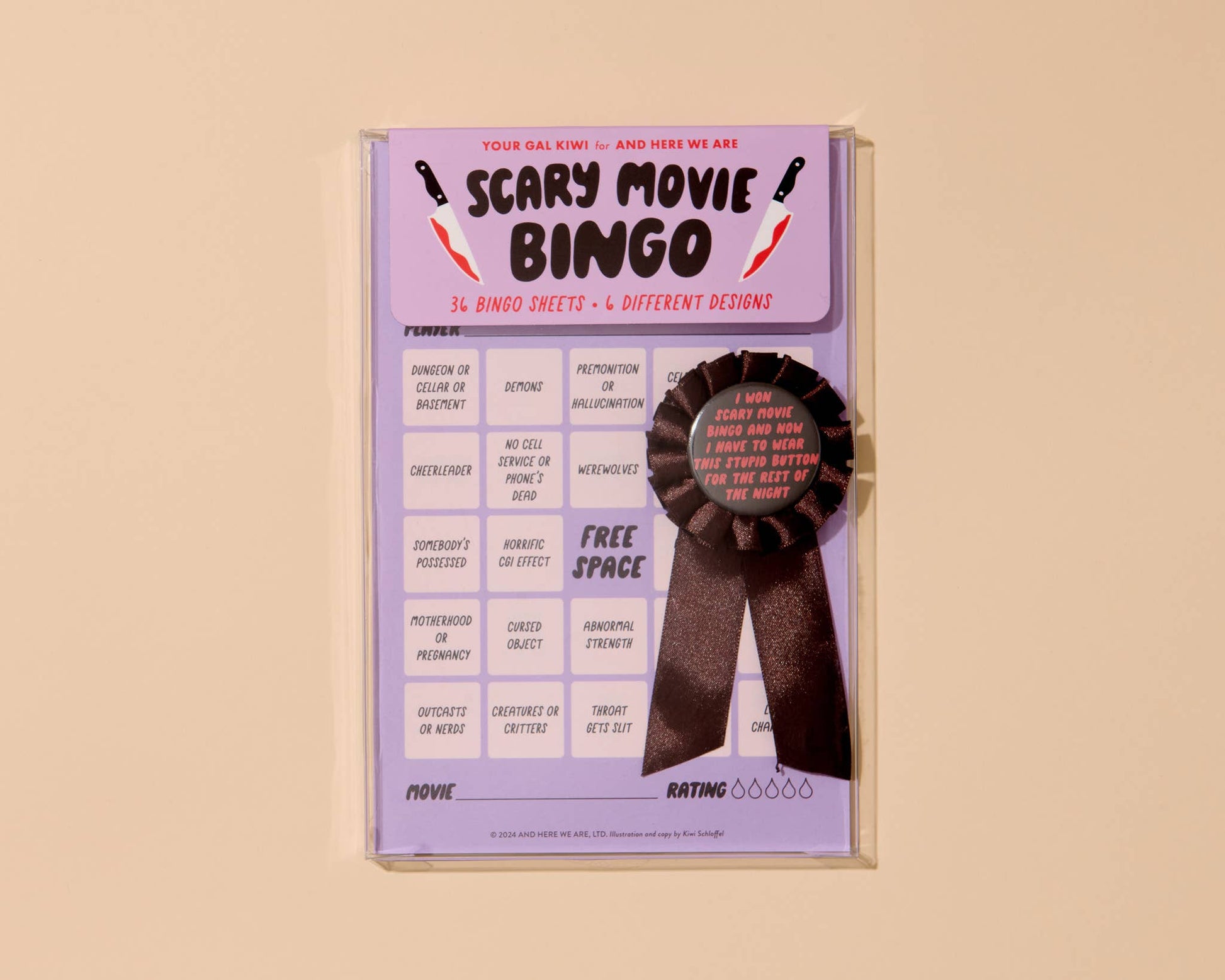 Scary Movie Cheesy Movie Night Bingo
