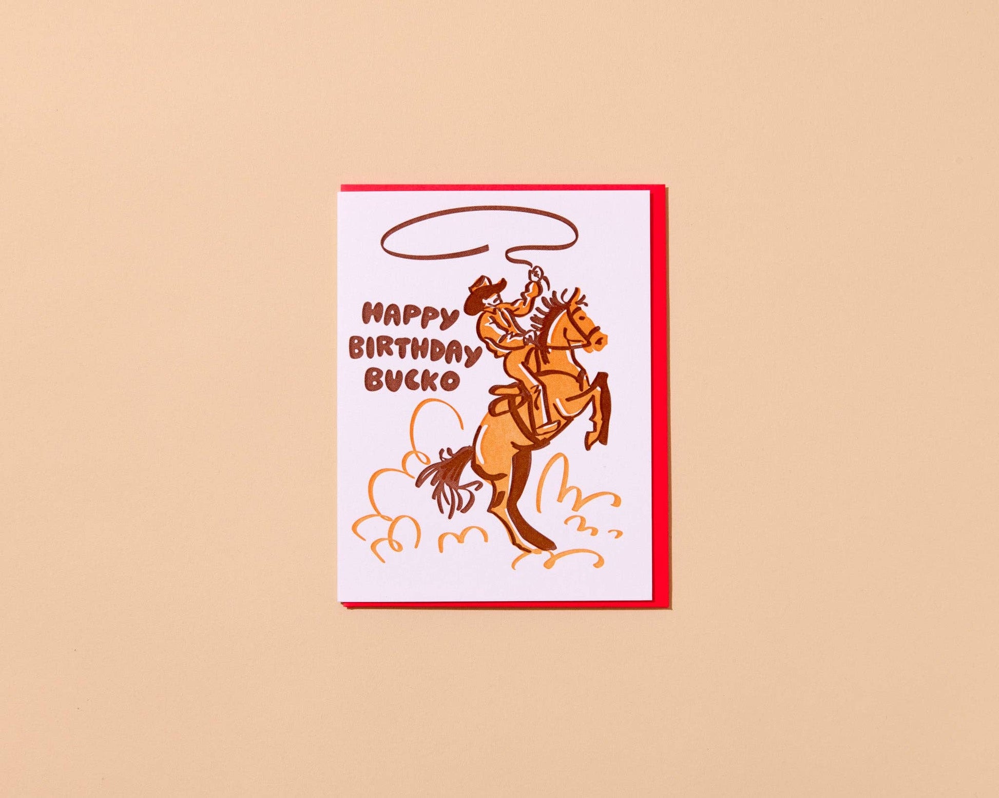 Happy Birthday Bucko Letterpress Cowboy Western Birthday Card