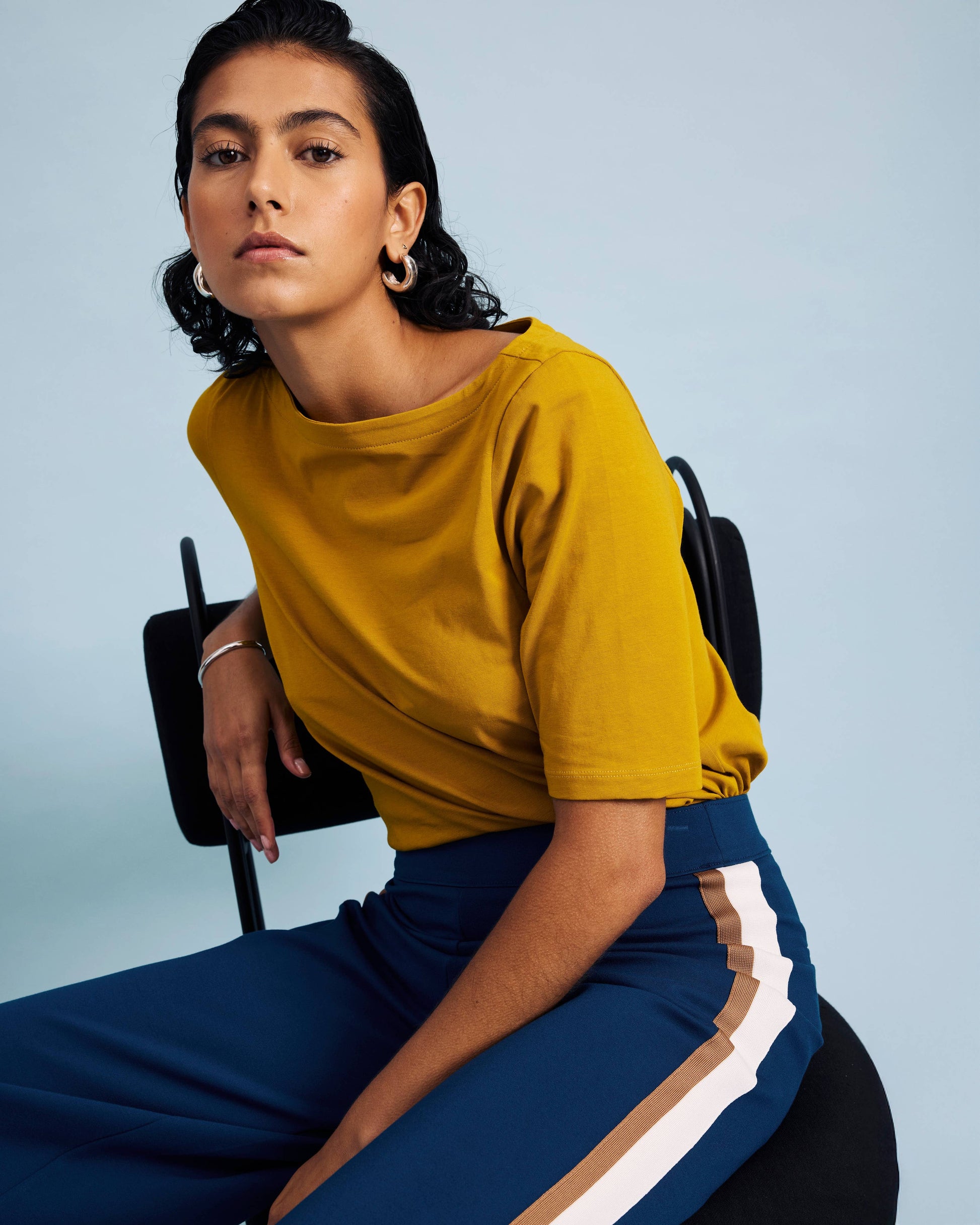 Stephanie Wide Leg Stripe Ponte Pants