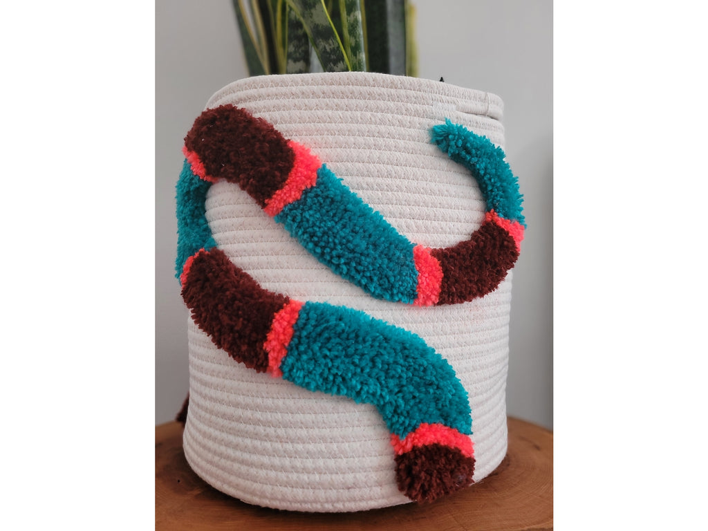 13" Tufted Basket - Snake