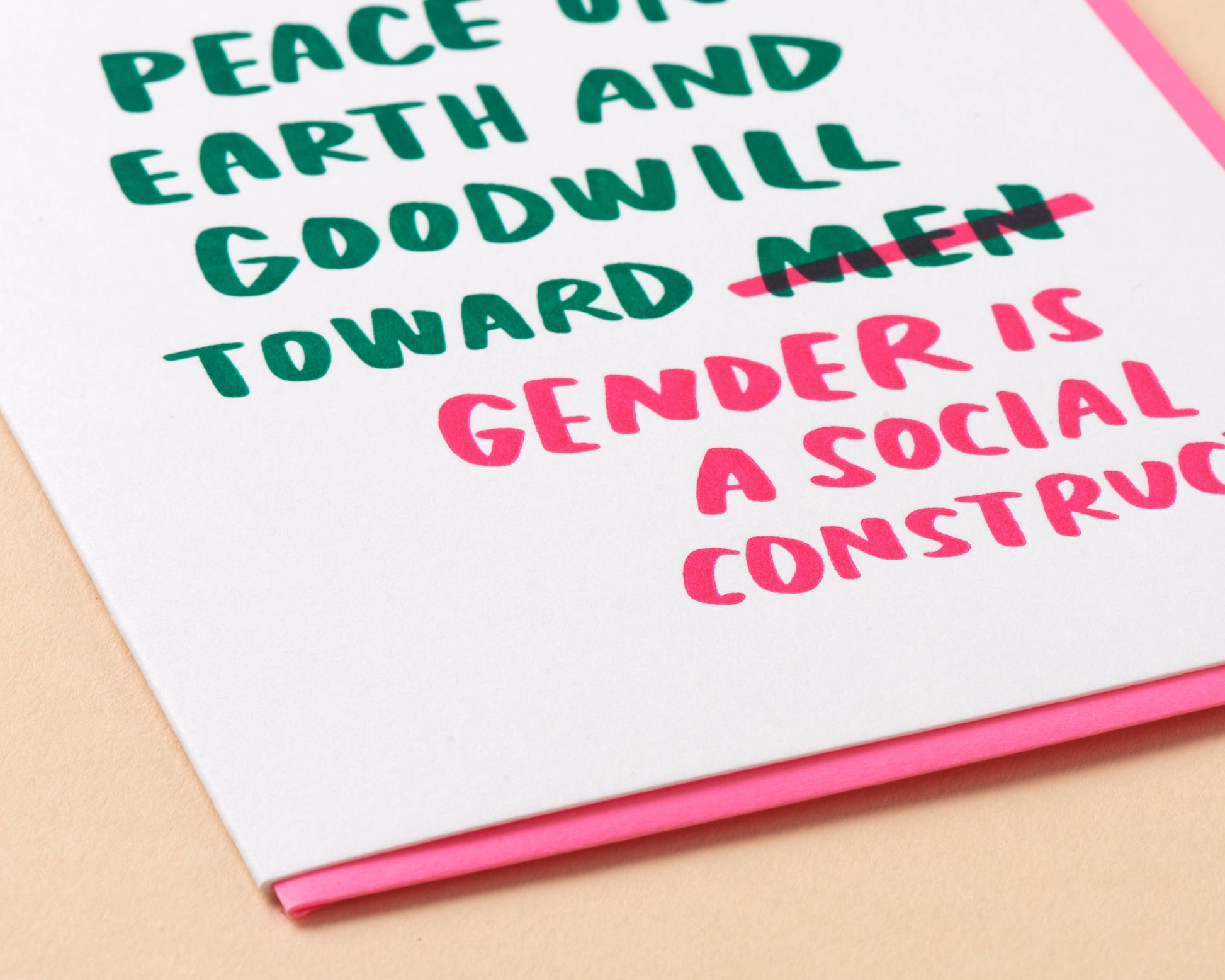 Goodwill/Gender is a Social Construct Christmas Letterpress Greeting Card