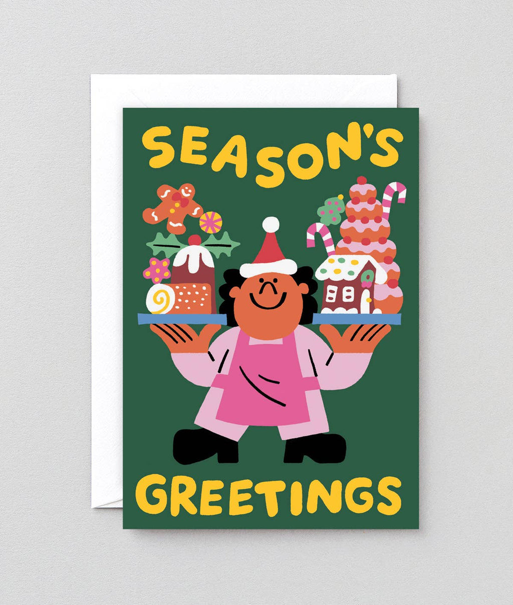 'Season's Greetings'  Embossed Holiday Greeting Card