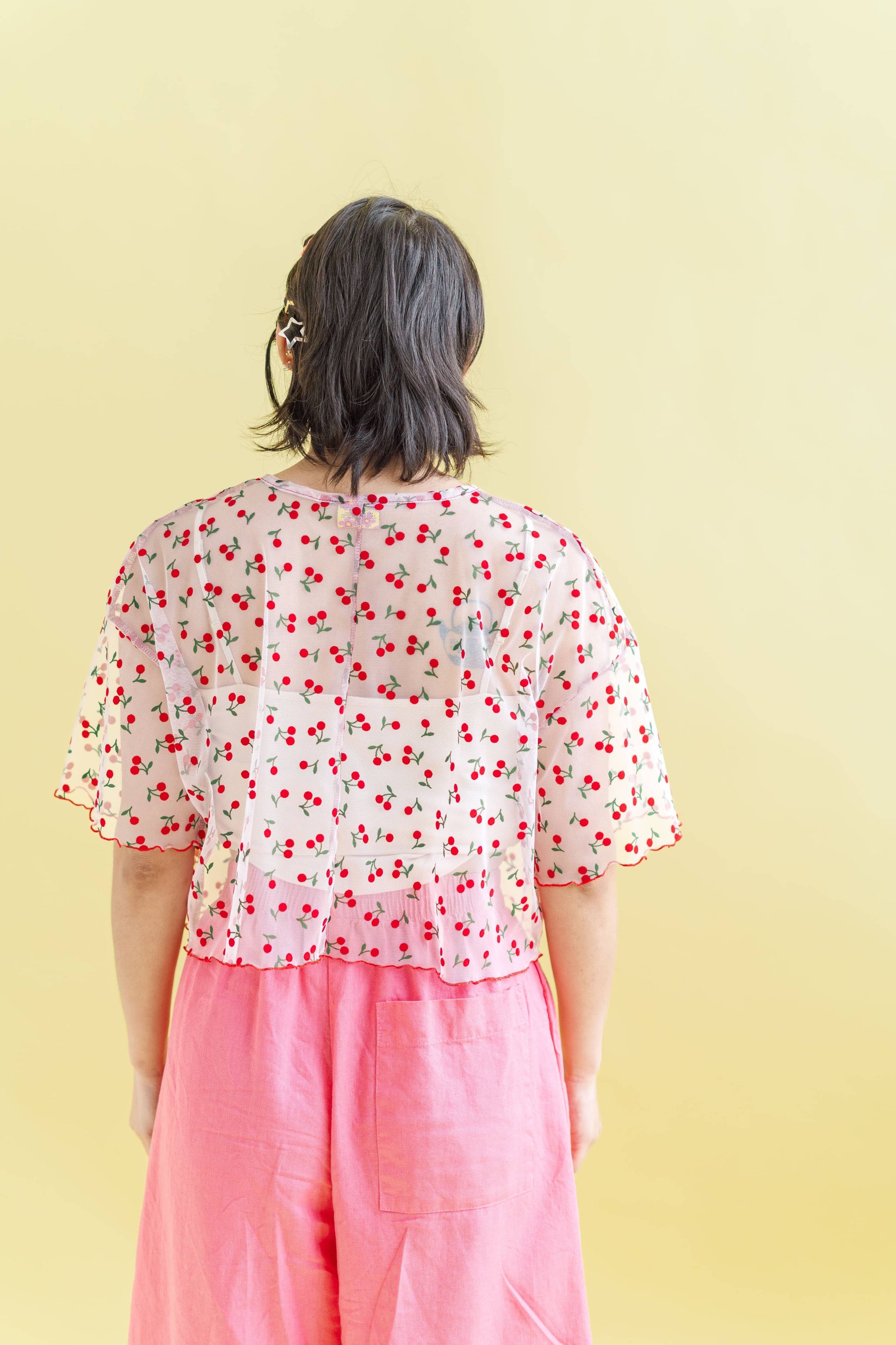 Women's Cherry Mesh Layering Blouse