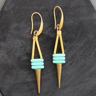 Matte Turquoise Spike Earrings