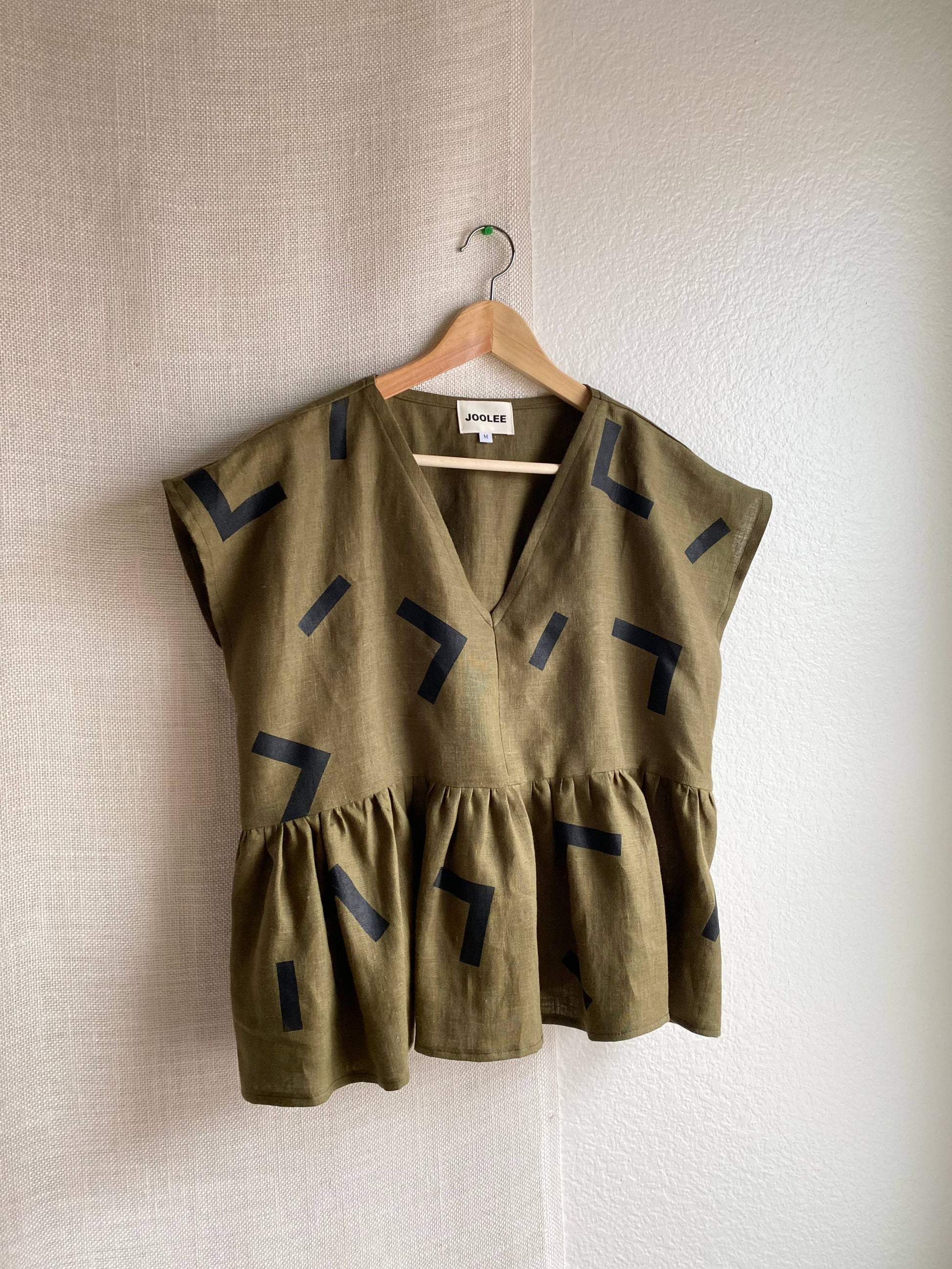 Olive Linen Top