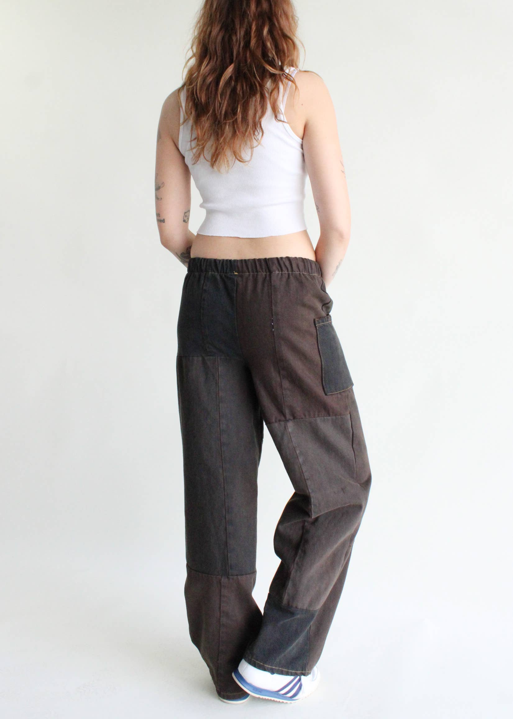 Vintage Denim Elastic Waist Pants