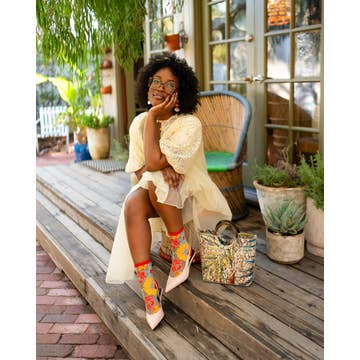 Flower Power Sheer Crew Sock