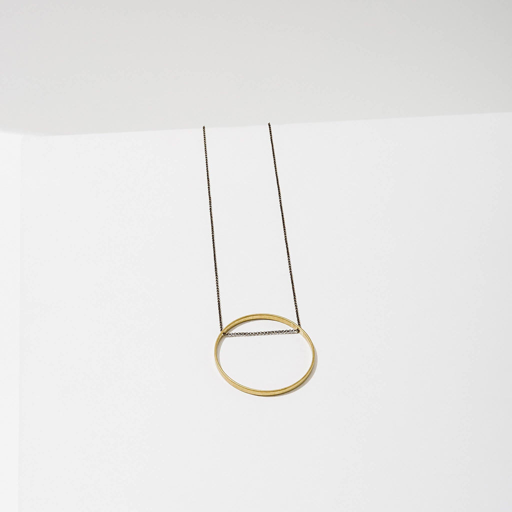 Horizon Brass Circle Necklace - 2 Sizes