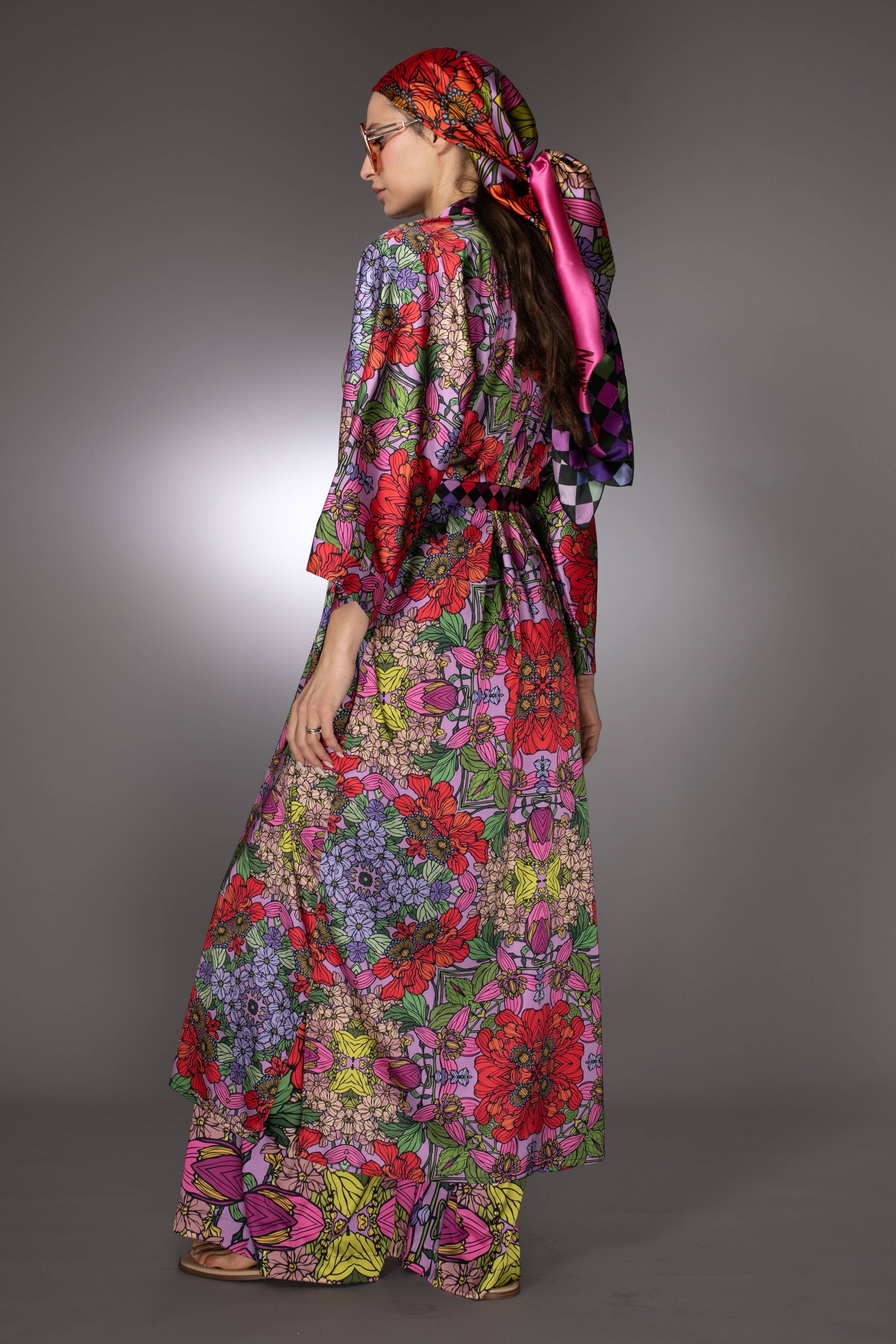 Floral Satin Kimono