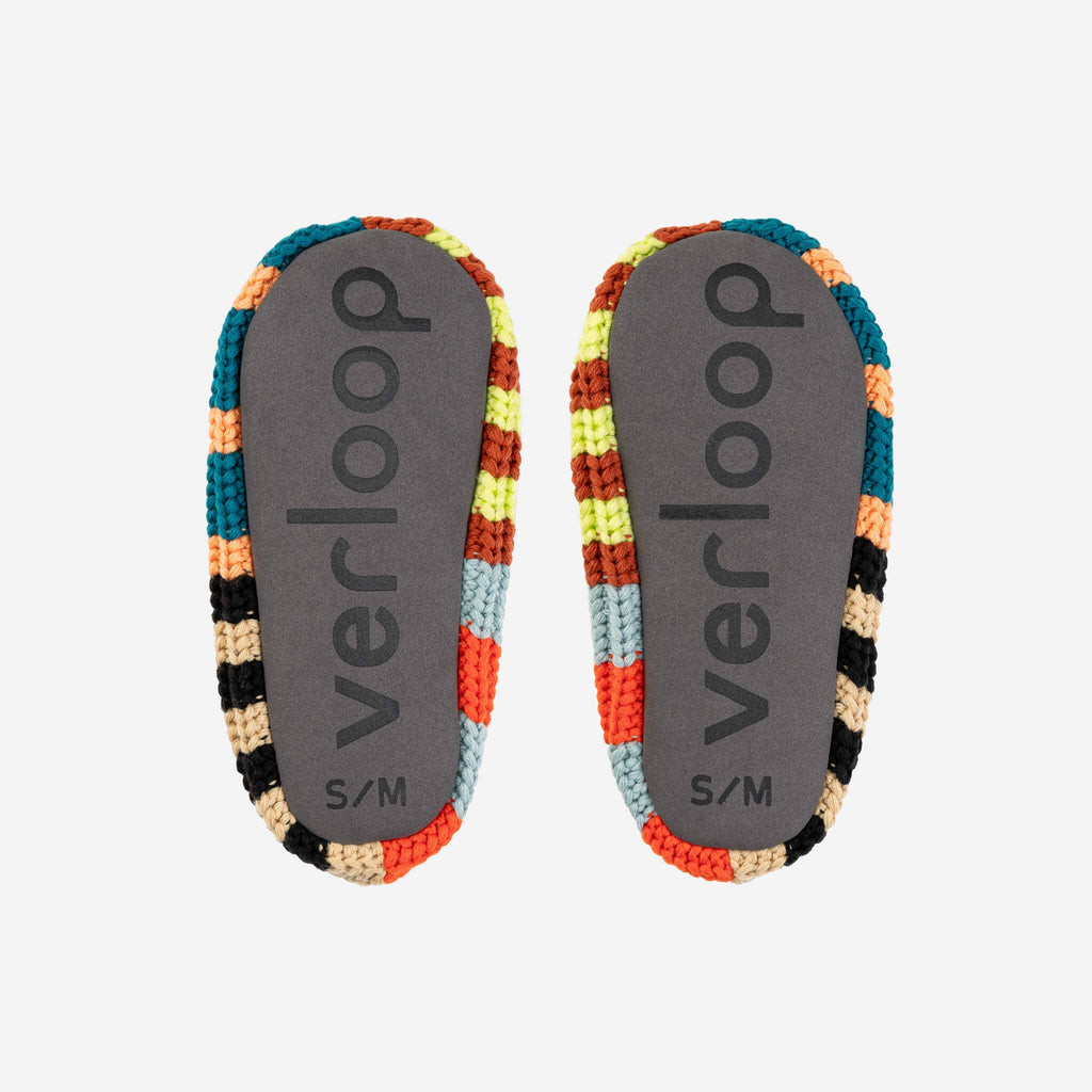 Patchwork Stripe Rib Slippers