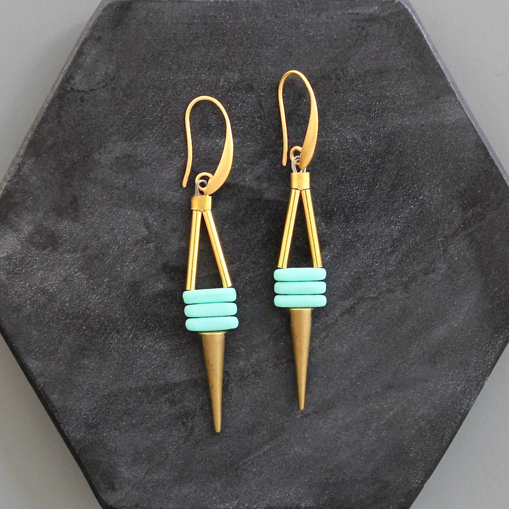 Matte Turquoise Spike Earrings