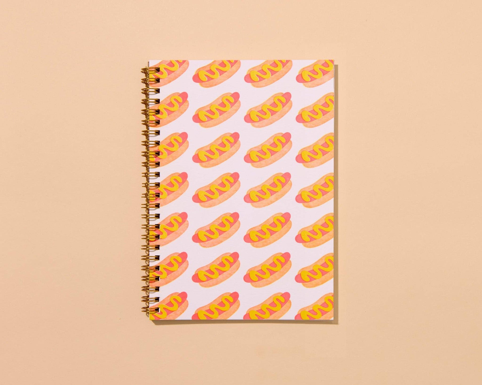 Hot Dog Pattern Letterpress Spiral Notebook