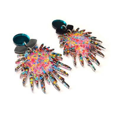 Party Confetti Pom Pom Earrings