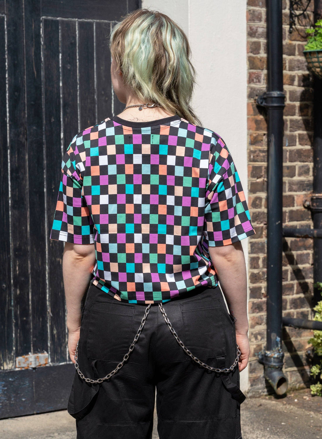 Checkerboard Chropped Boxy Tee