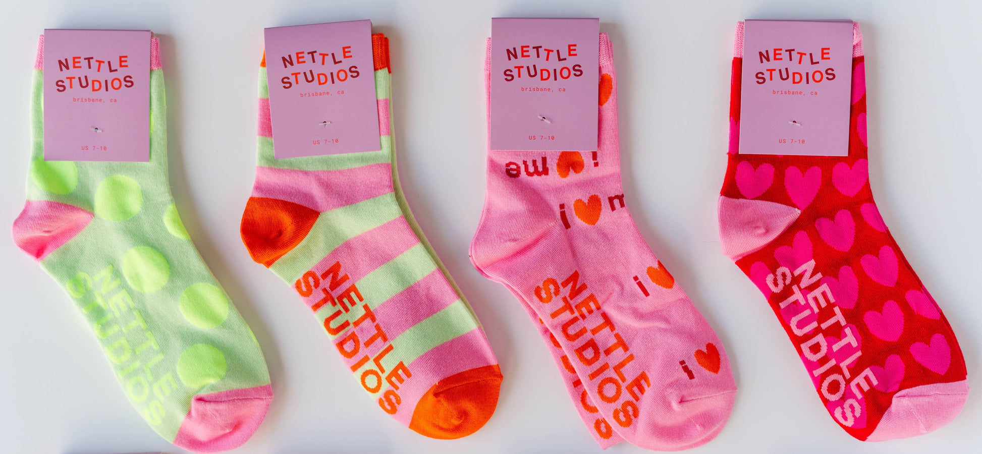 Cotton Pink Yellow Striped Ankle Sock