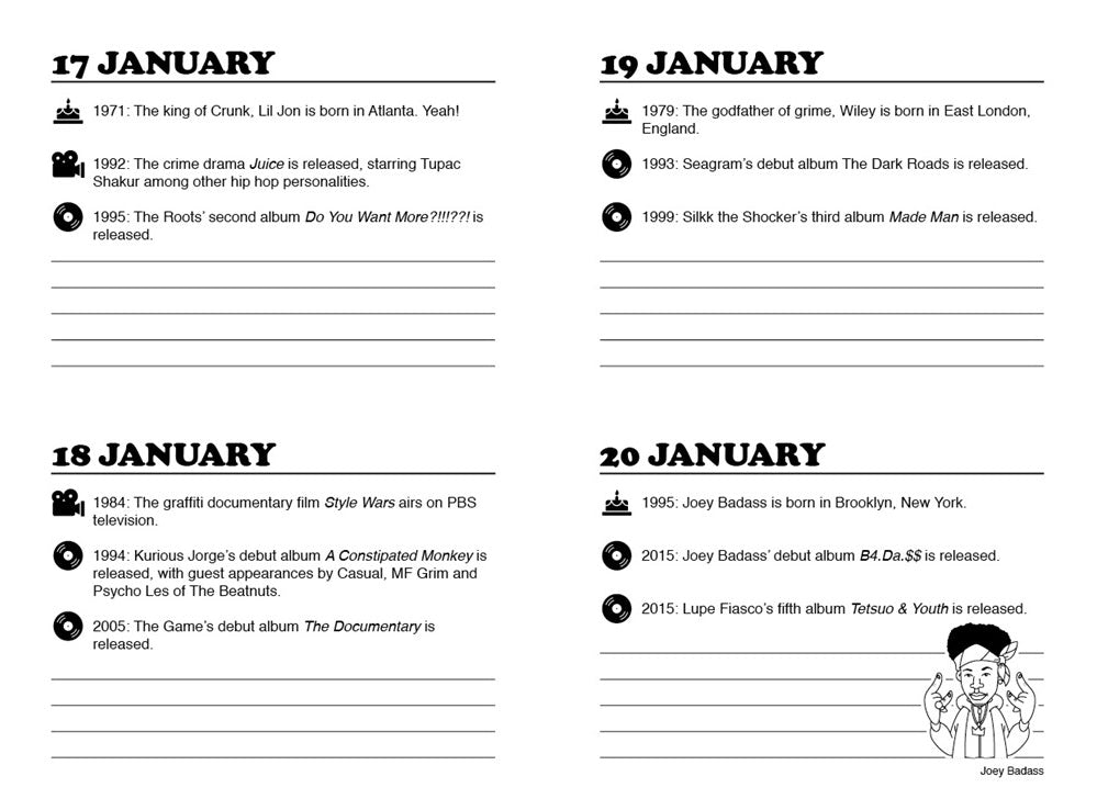 Hip Hop Journal: A Daily Planner