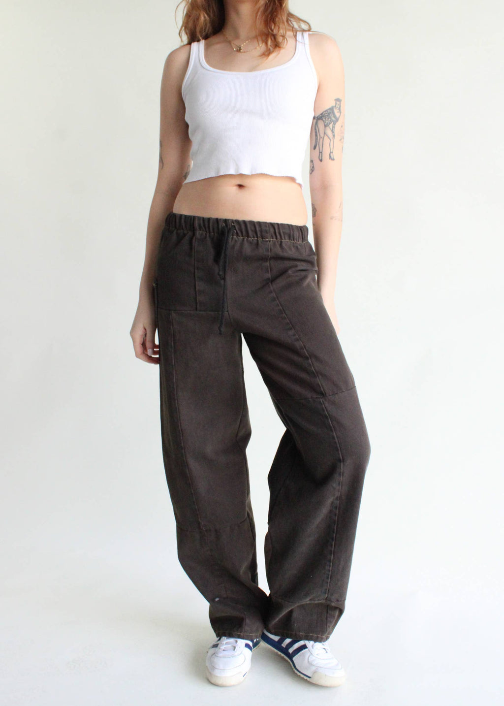 Vintage Denim Elastic Waist Pants