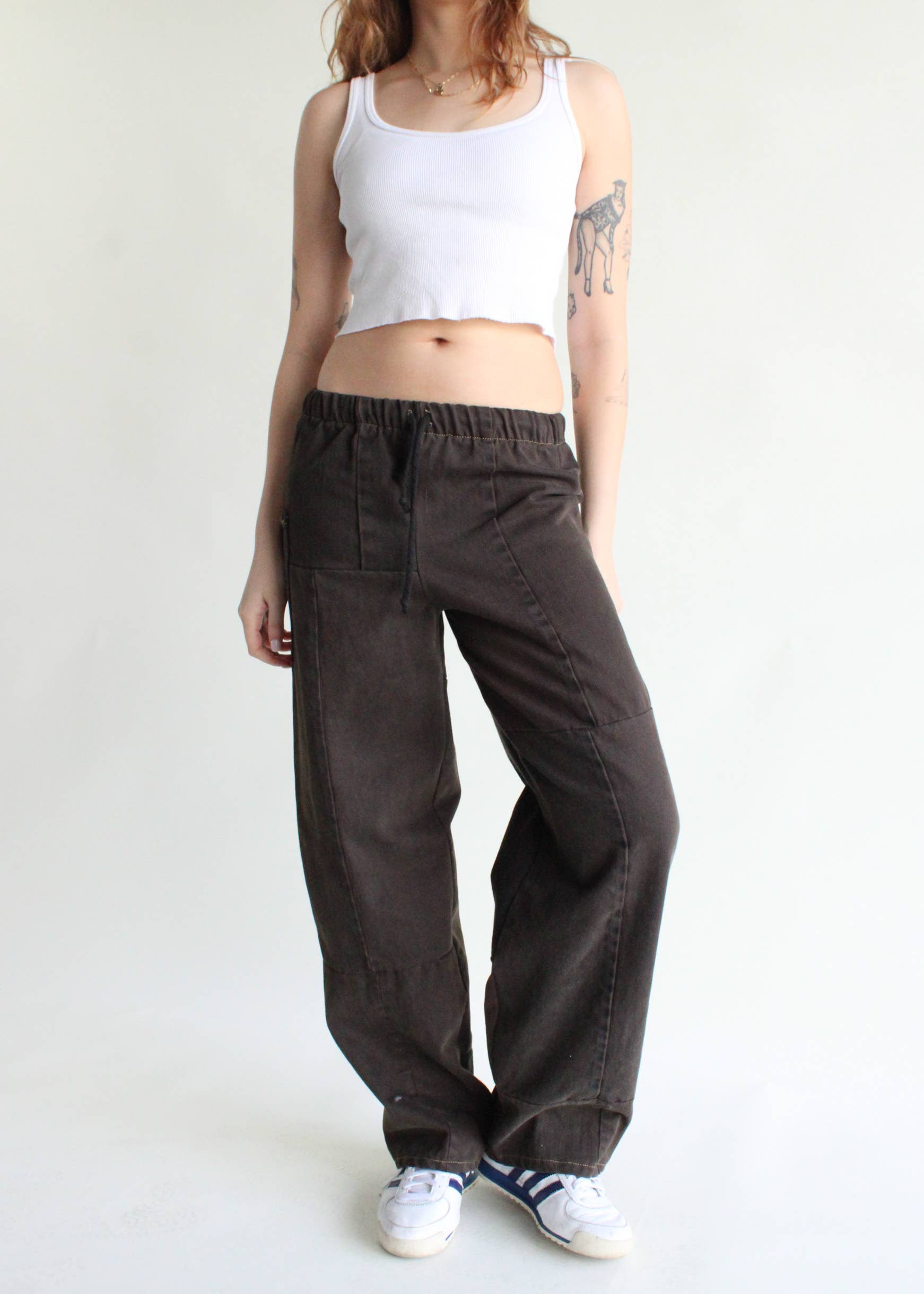 Vintage Denim Elastic Waist Pants