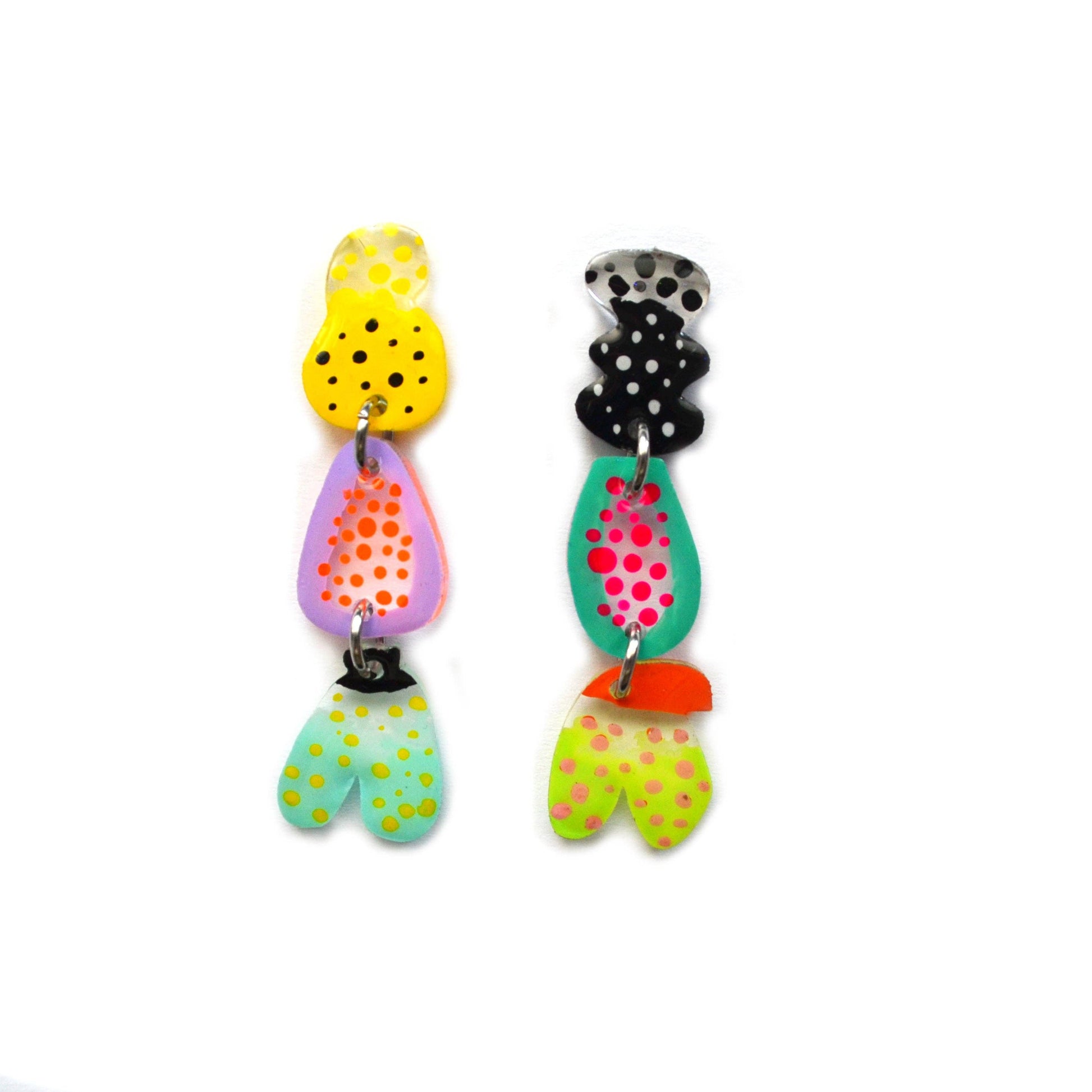 Abstract Mis-Matched Fruit Earrings
