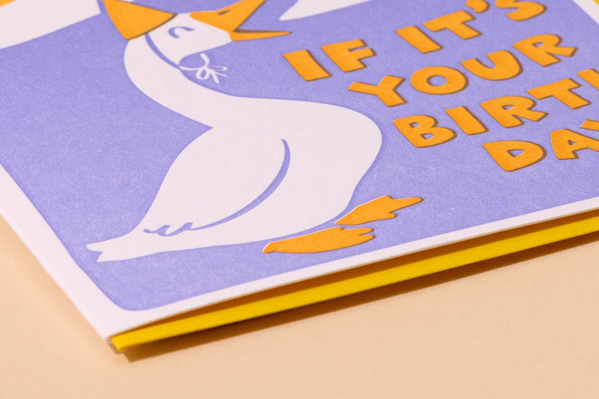 Honk Bday Goose Letterpress Greeting Card