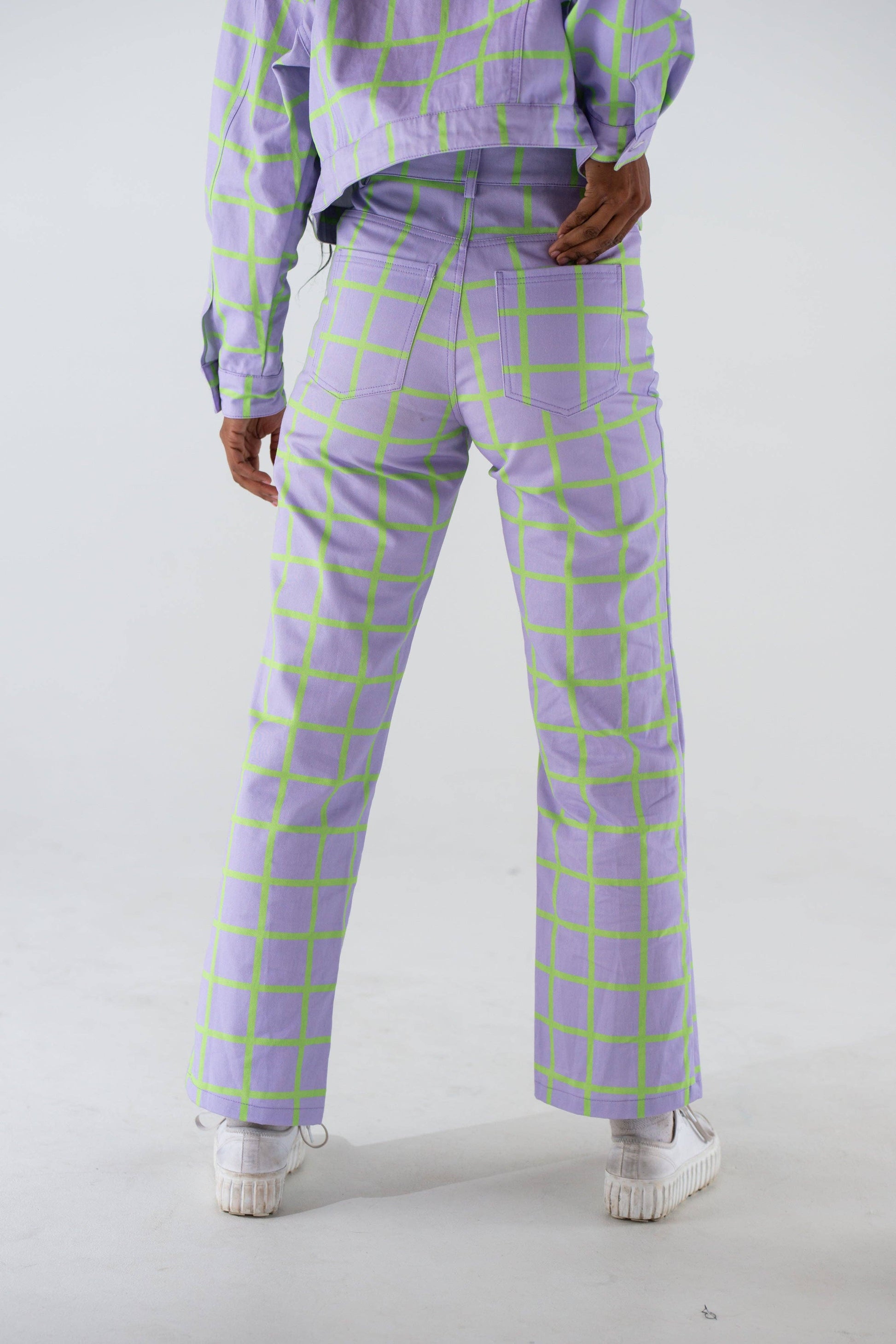 Lavender Lime Grid Lightweight Jeans