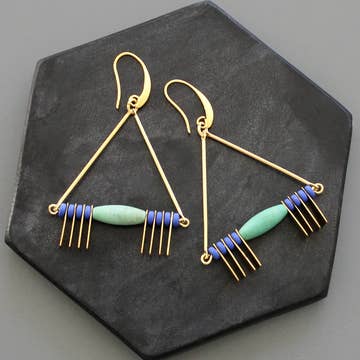 Turquoise and Cobalt Earrings