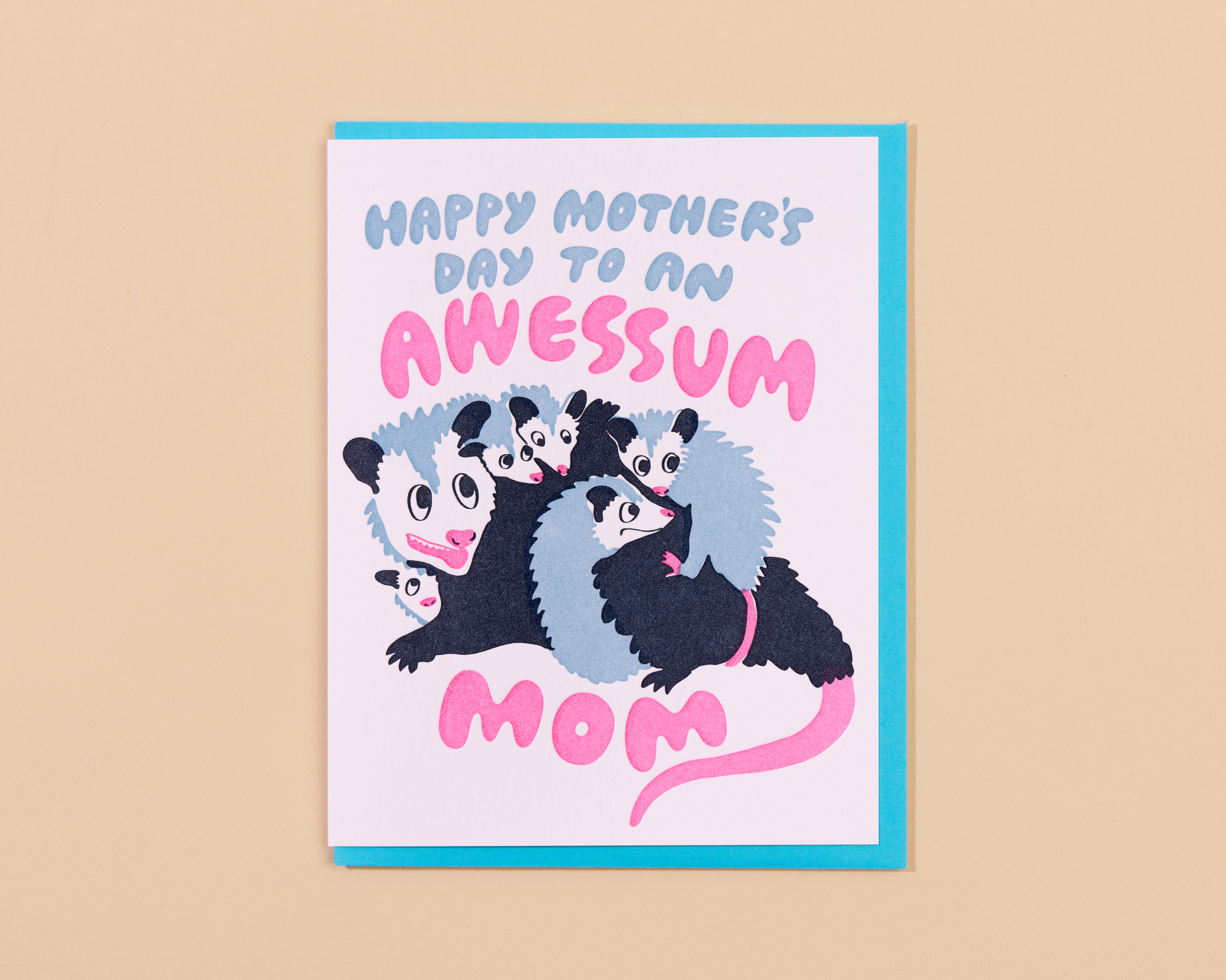 Possum Mom Letterpress Mother's Day Card