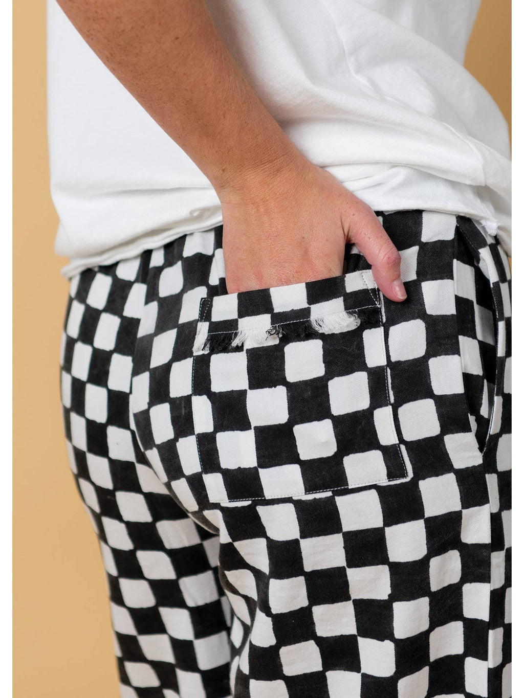 Shore Pant in Black Checkerboard