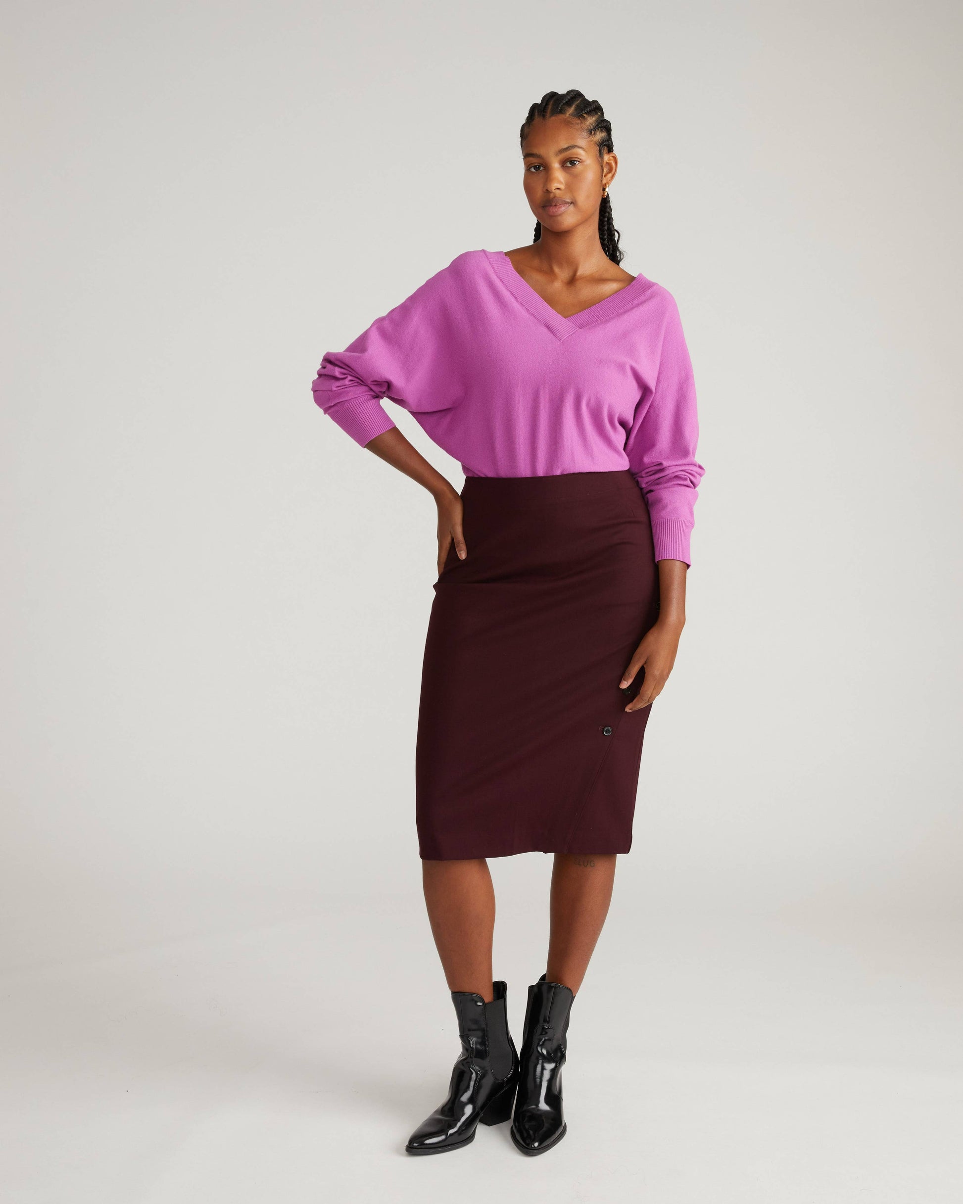 Savvy Fine Knit Sweater Blouse