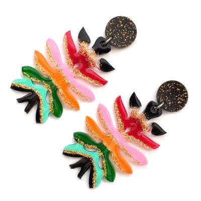 Colorful Resin Flower Earrings