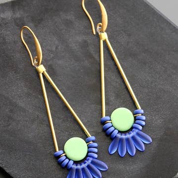 Mint and Cobalt Earrings