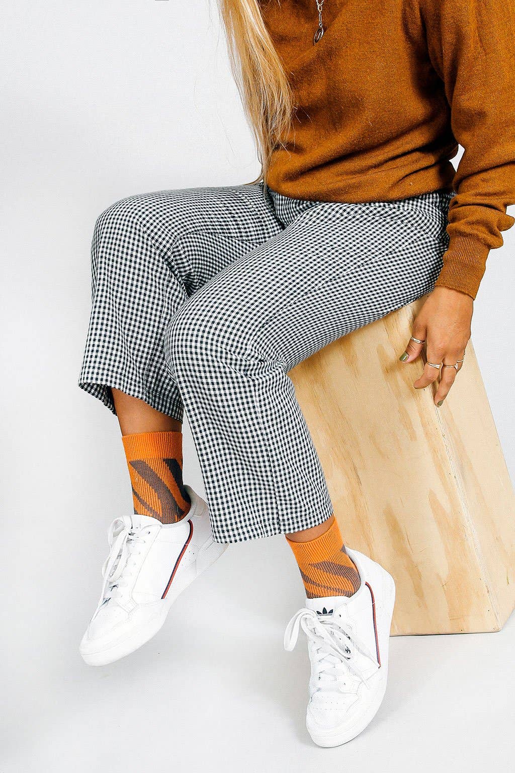 Zebra Knit Ankle Sock