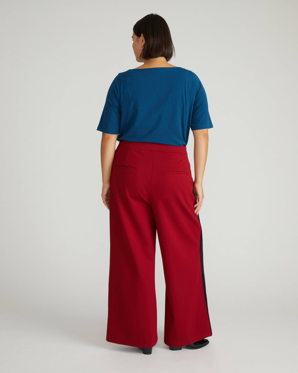 Stephanie Wide Leg Stripe Ponte Pants