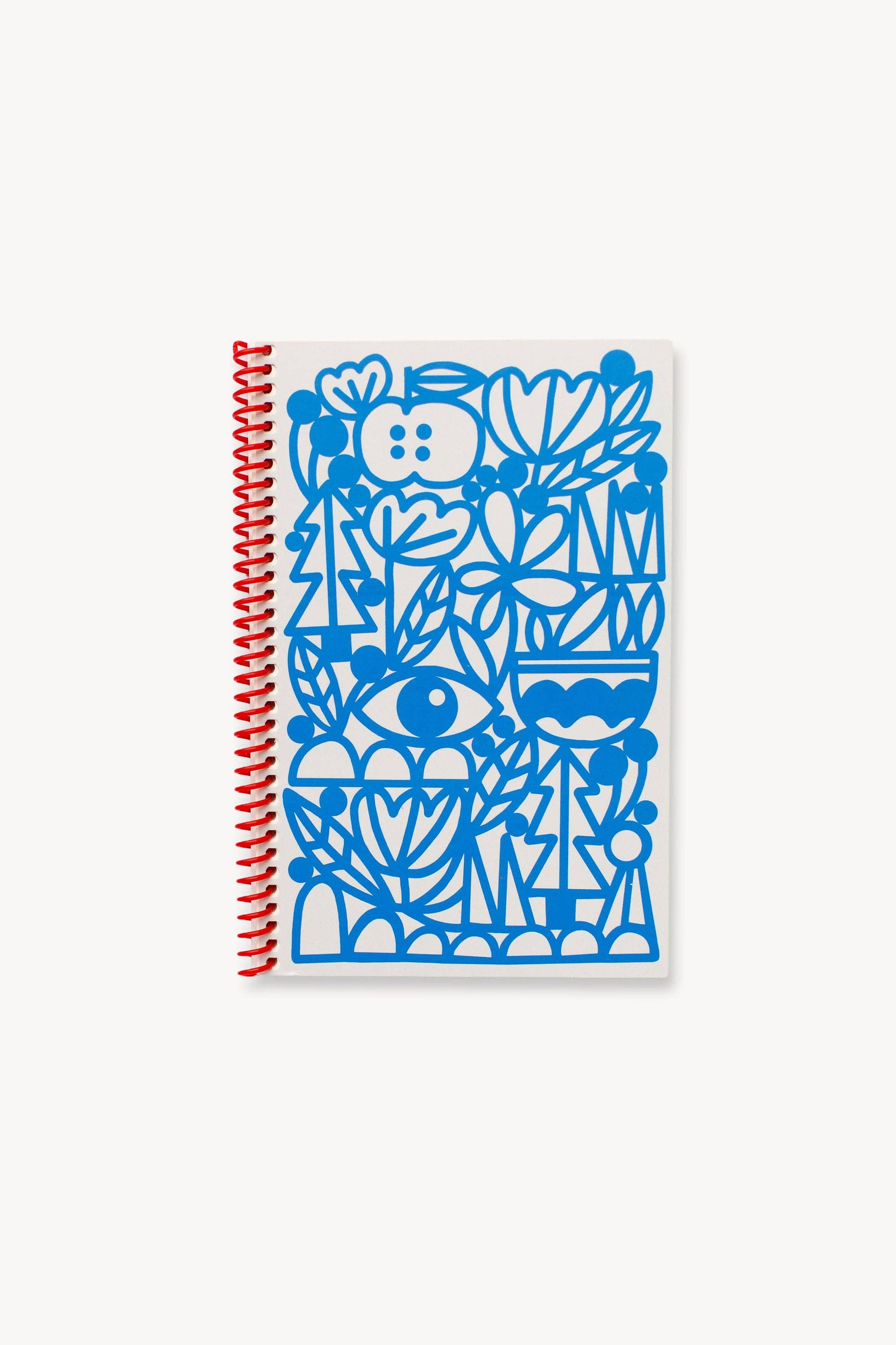 Blank Journal with Red Spiral - Manzanita Blue