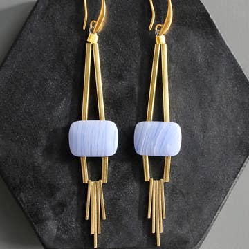 Lavender Geometric Earrings