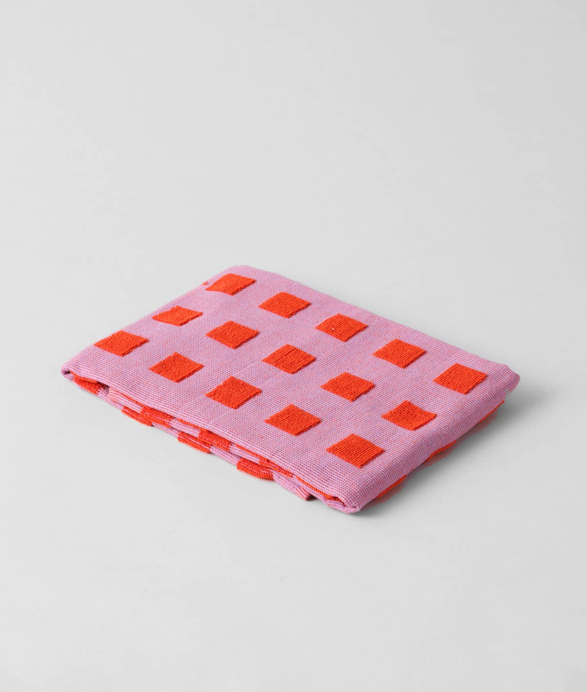 Squares Woven Terry Tea Towel – Lilac/Warm Red