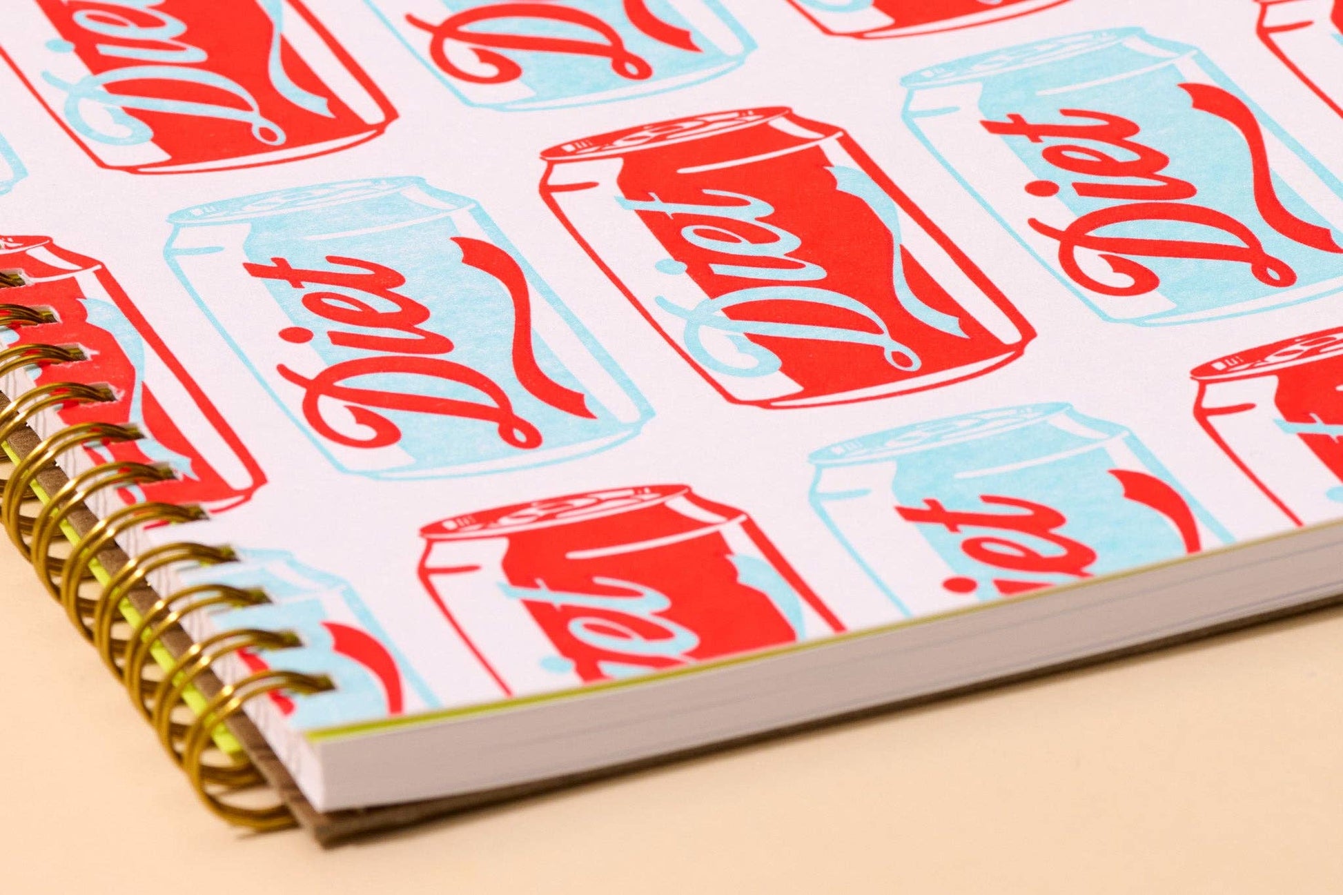 Diet Soda Letterpress Spiral Notebook