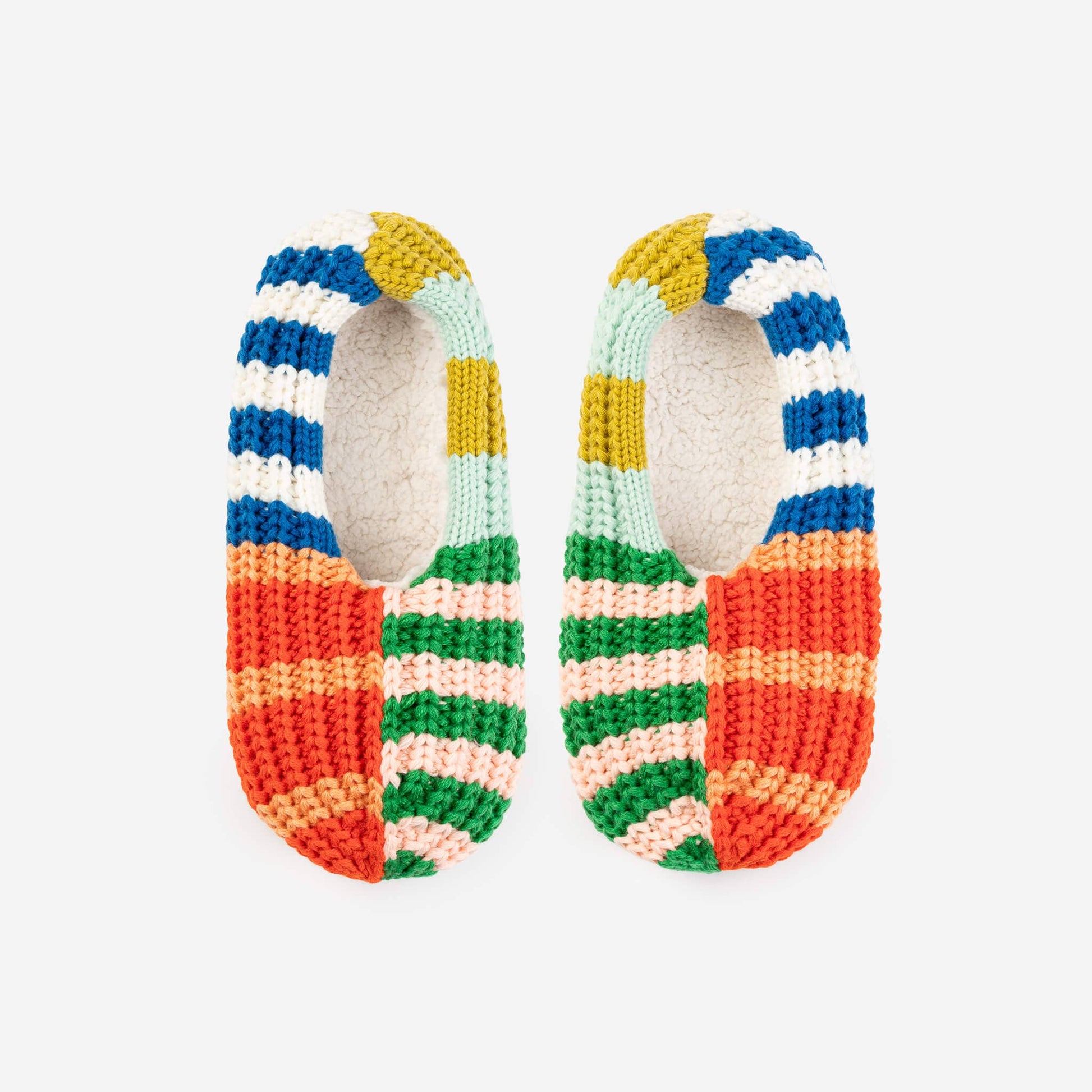 Patchwork Stripe Rib Slippers
