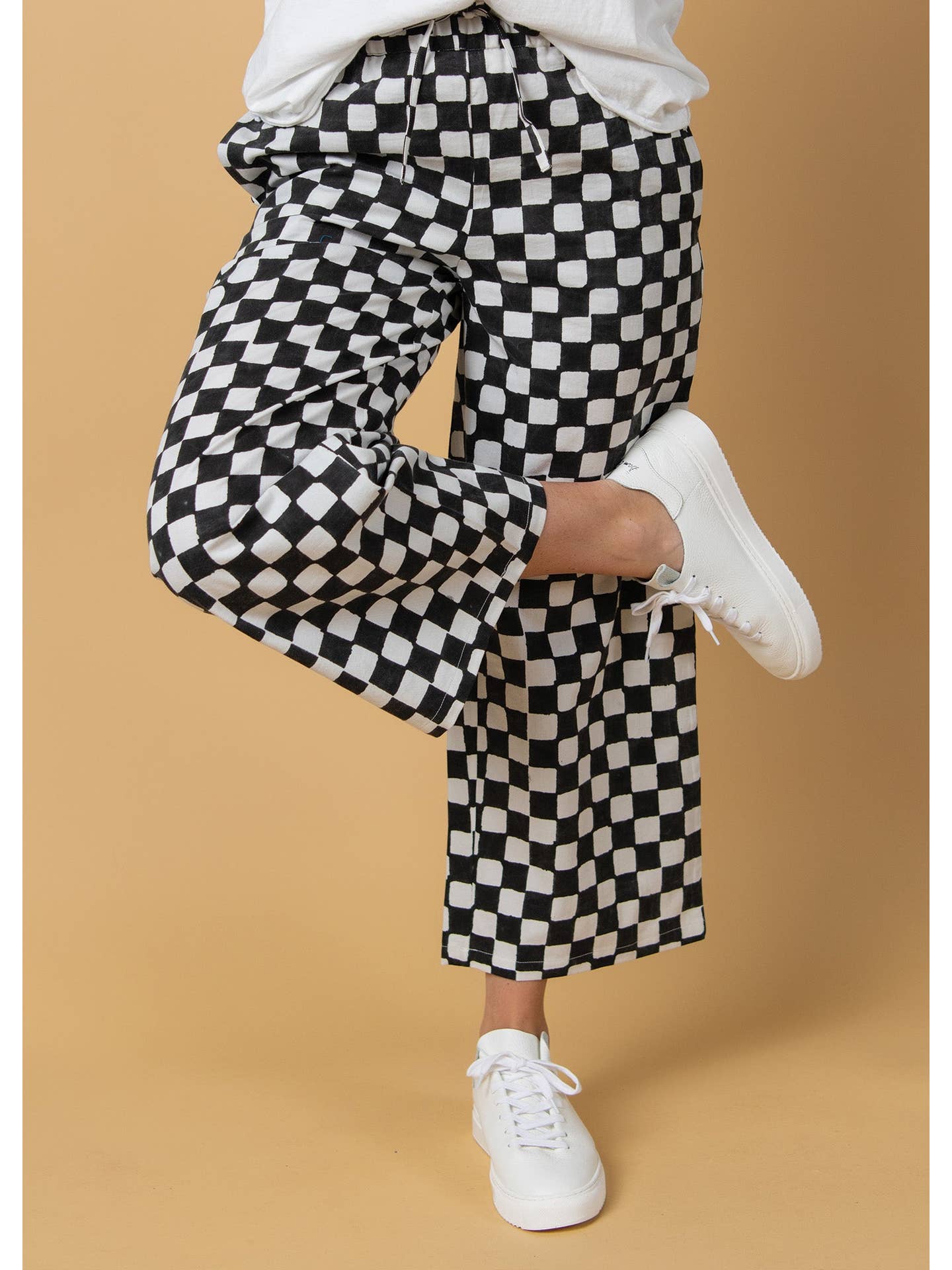Shore Pant in Black Checkerboard