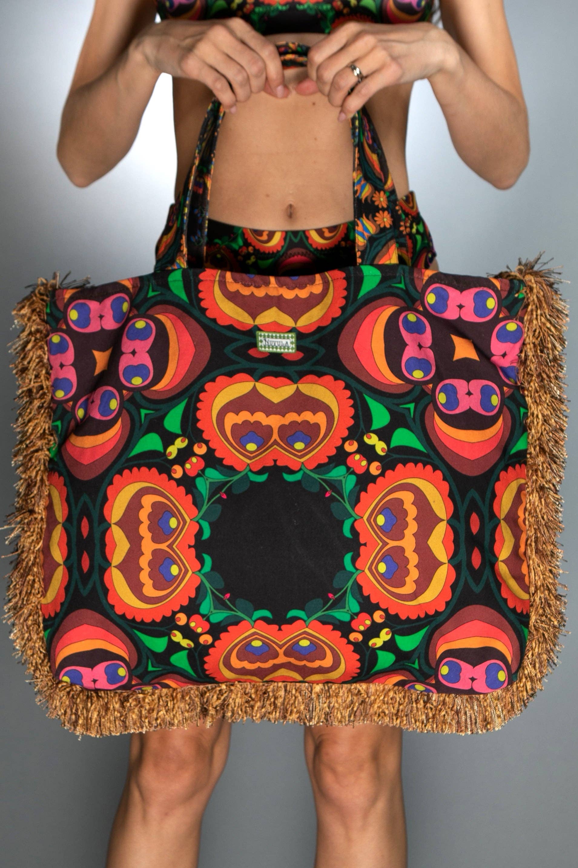 Psychedelic Cotton Canvas Tote