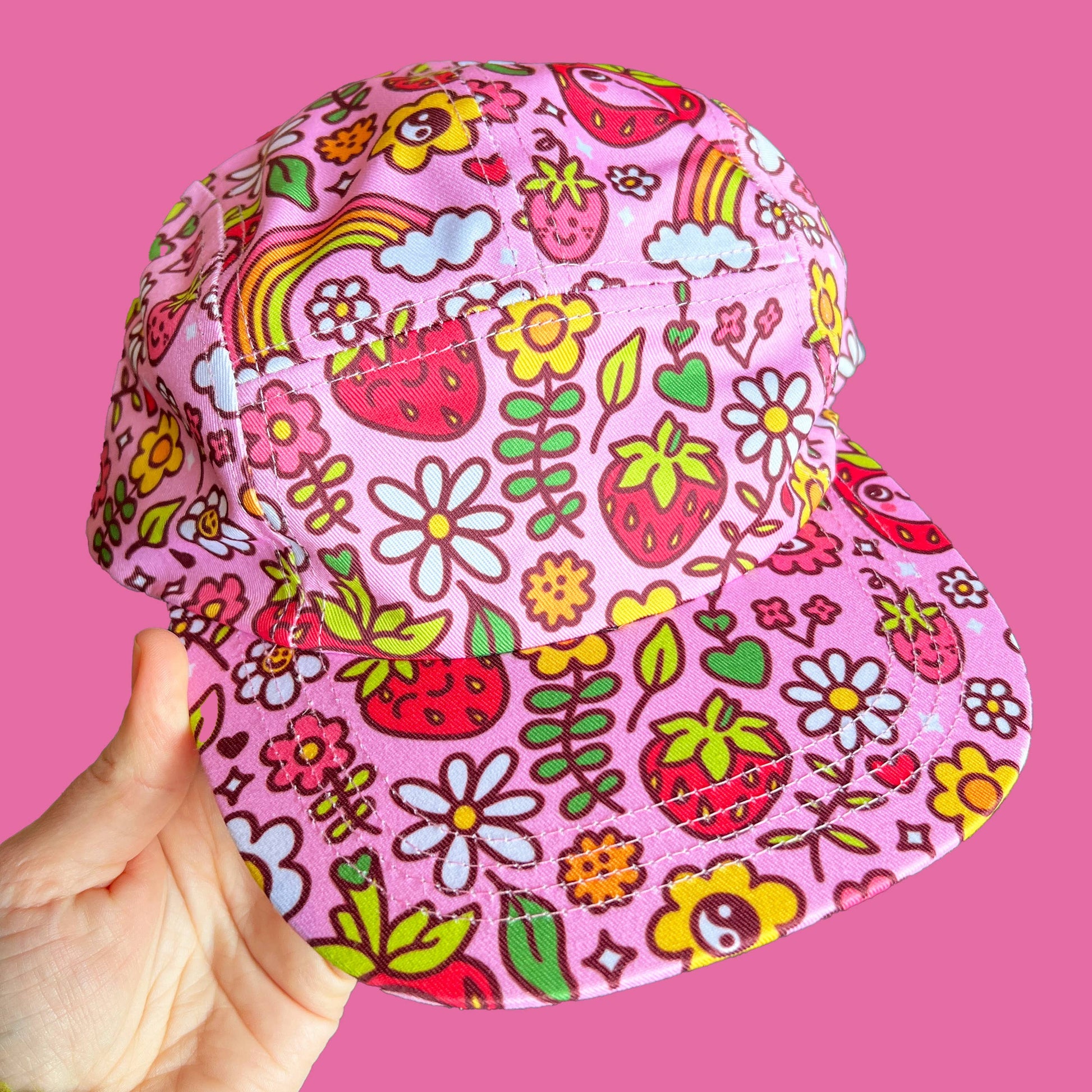 Strawbebby 5 Panel Hat