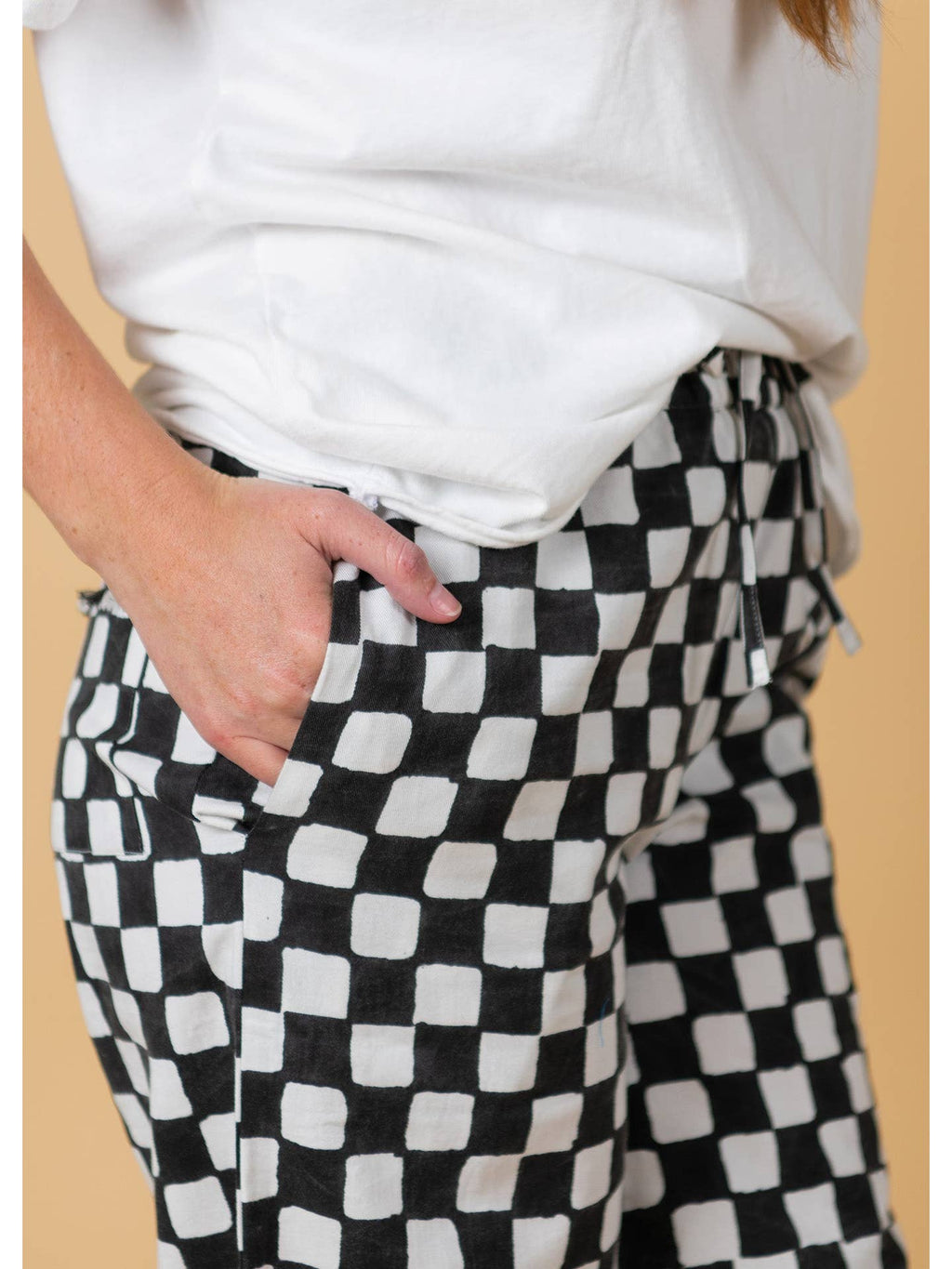 Shore Pant in Black Checkerboard