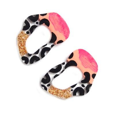 Leopard Squiggle Hoop Earrings