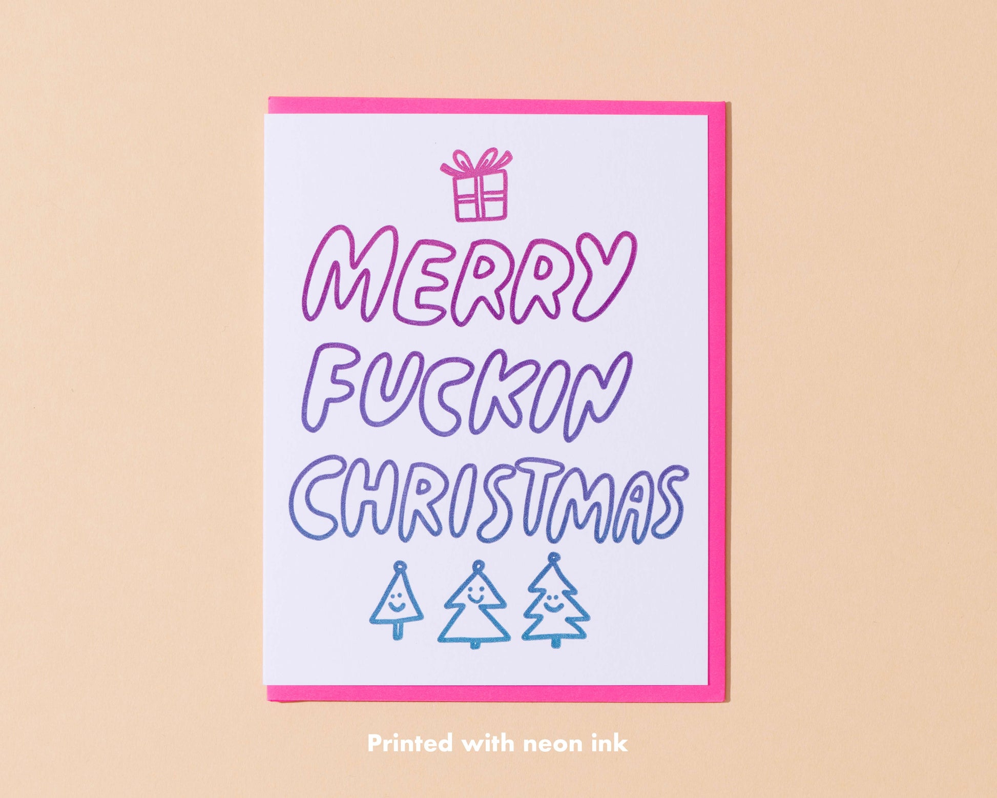 Merry Fuckin' Christmas Letterpress Greeting Card