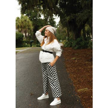 Shore Pant in Black Checkerboard